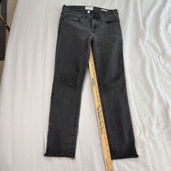 Frame Jeans Womens 28 Le Skinny De Jeanne Black Gray Charcoal Pants - Picture 1 of 7